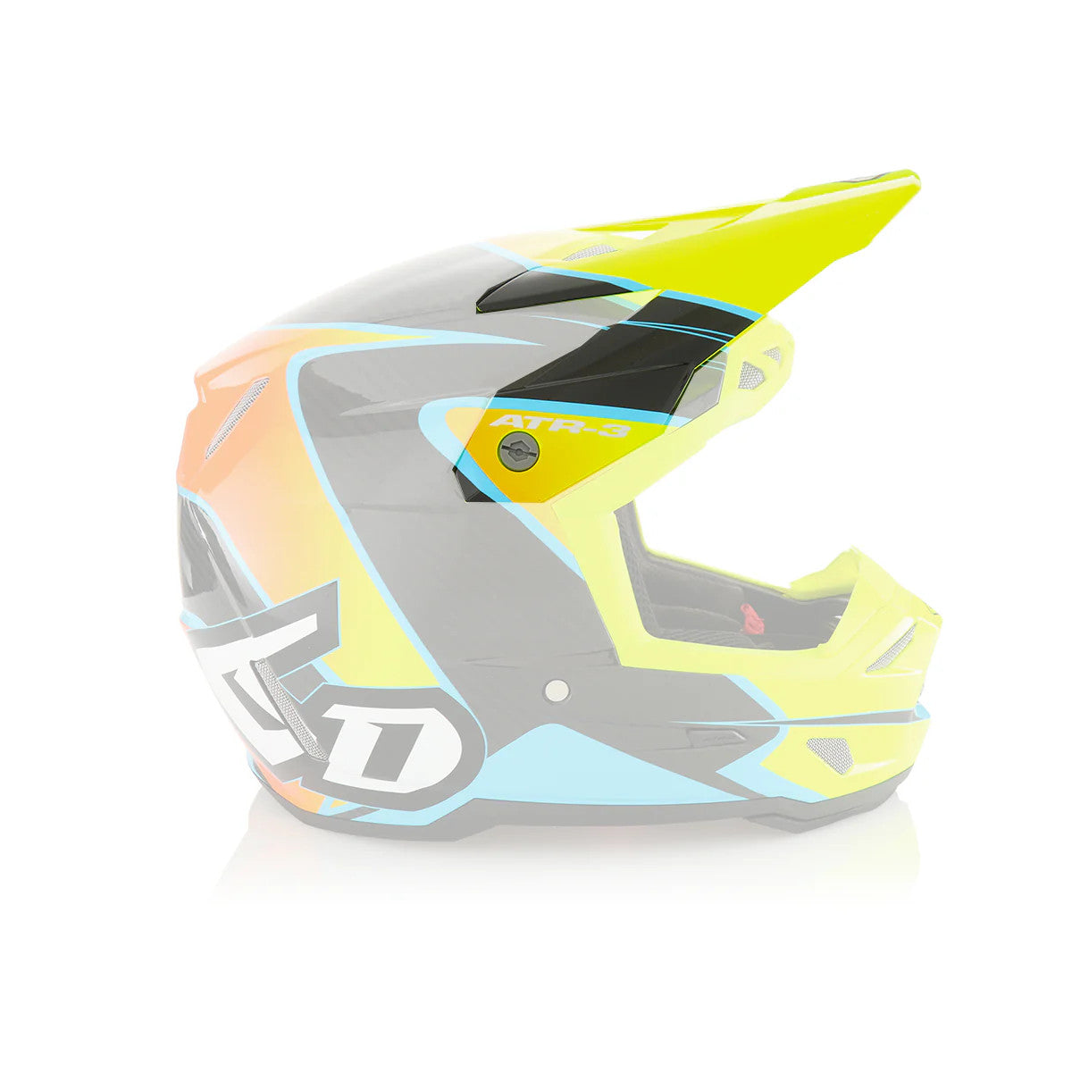 6D Youth ATR-3Y Replacement Visor Wave Gloss Cyan Neon Yellow
