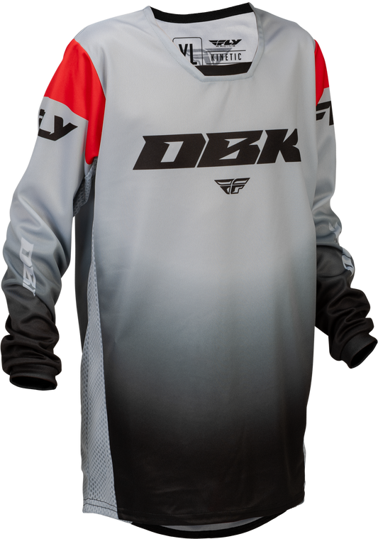 FLY Racing 2026 Youth Kinetic DBK Jersey Grey/Black/Red