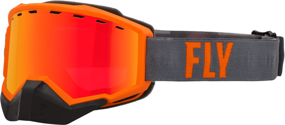 FLY RACING - 37-50084 - FOCUS SNOW GOGGLE GREY/ORANGE W/ RED MIRROR/ROSE LENS