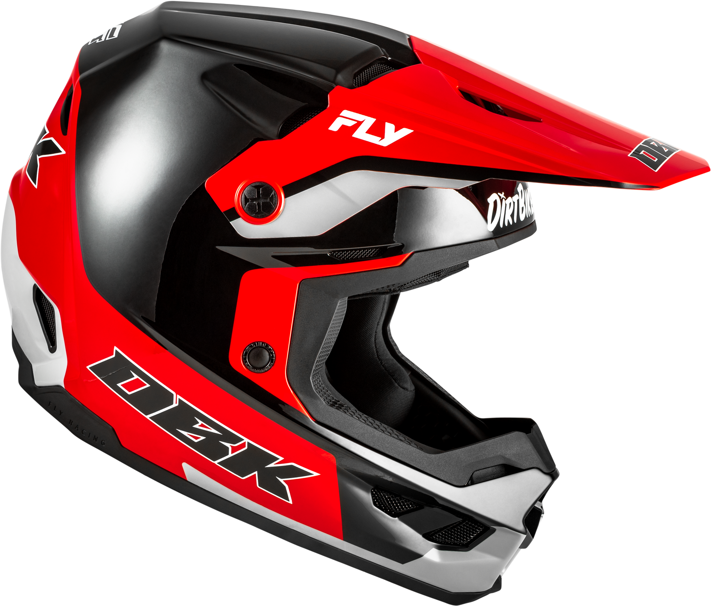 FLY Racing 2026 Kinetic DBK Helmet Black/Red/Grey