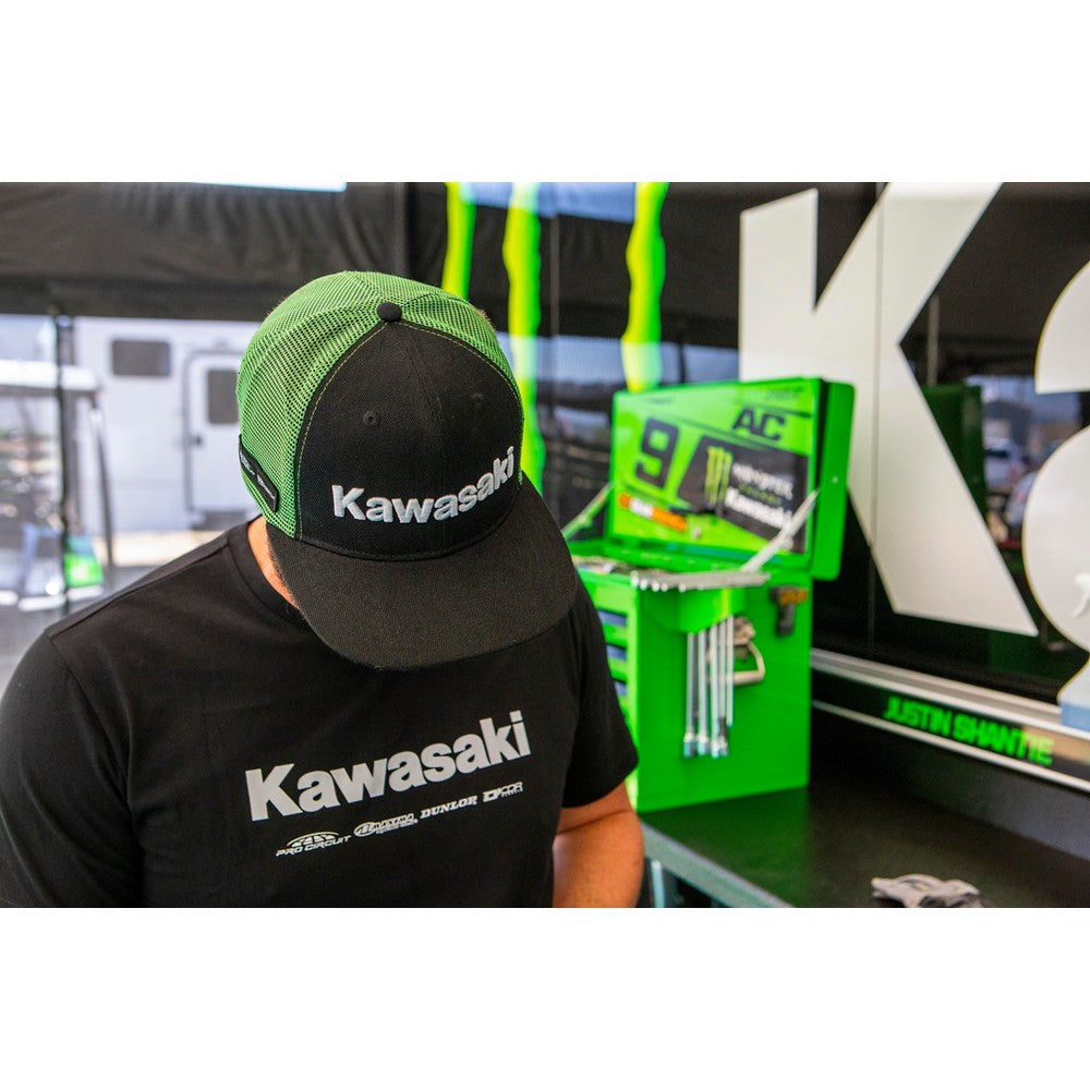 D'COR Kawasaki Line Snapback Hat - Black