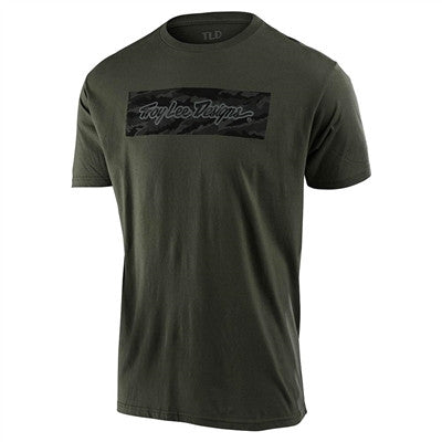 Troy Lee Designs Signature Block Camo Tee - Surplus Green