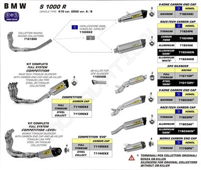 Arrow Race-Tech "Competition" Full System Exhaust - BMW S1000R