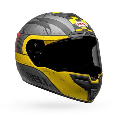 Bell SRT Devil May Care Full Face Helmet - Matte Gray/Yellow