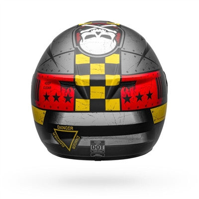 Bell SRT Devil May Care Full Face Helmet - Matte Gray/Yellow