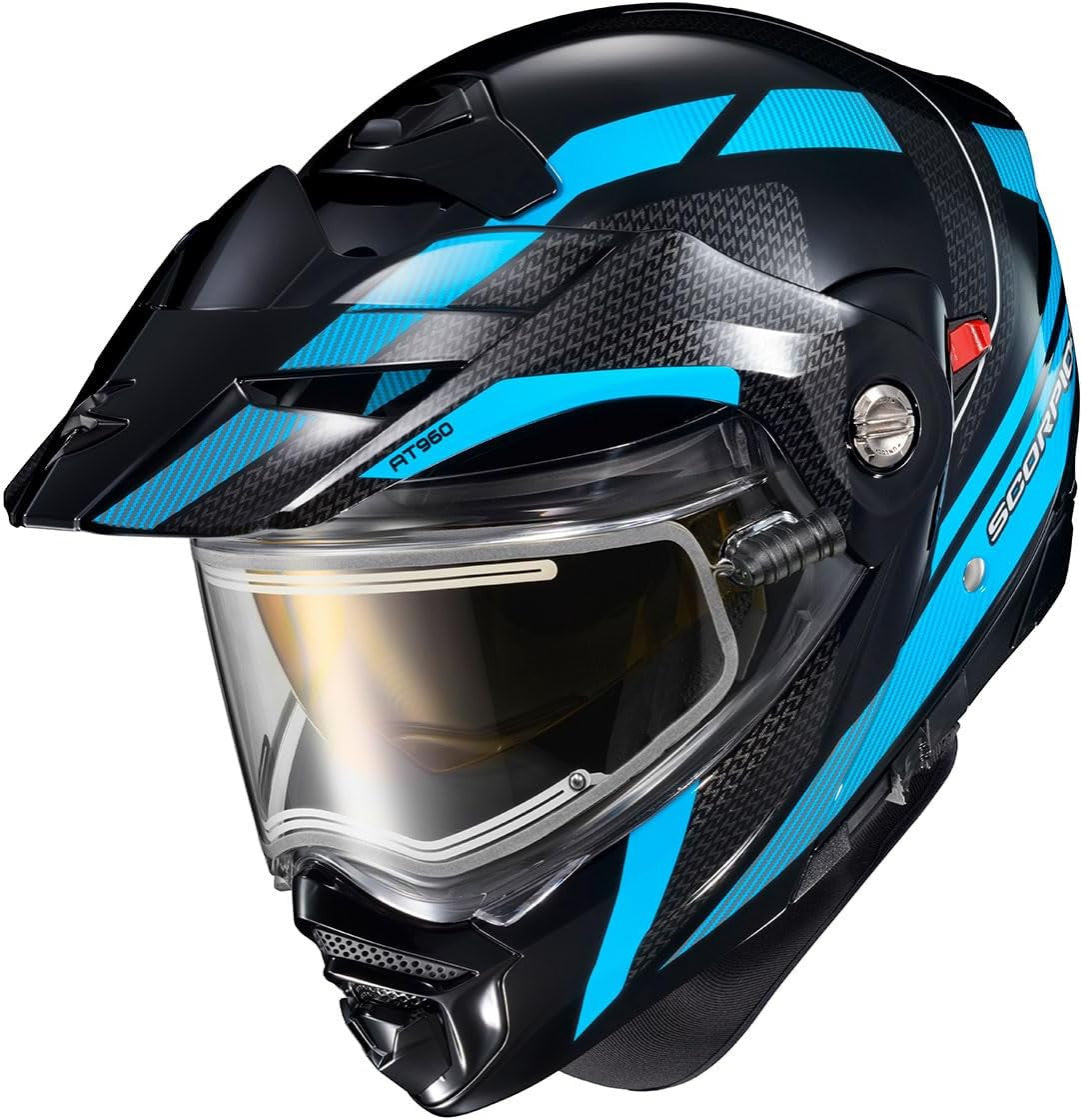 Scorpion EXO-AT960 Cold Weather Electric Snow Helmet Hicks Light Blue