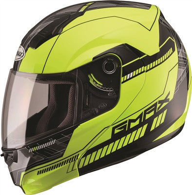 GMAX 2019 MD04 Modular Street Graphics Helmet - Hi-Viz Yellow/Black