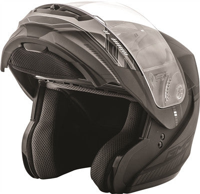 GMAX 2019 MD04 Modular Street Graphics Helmet - Flat Black/Dark Silver