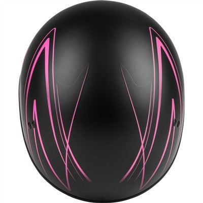 GMAX HH-65 Half Helmet - Torque Naked Matte Black/Pink