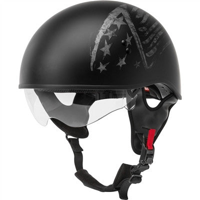 GMAX HH-65 Half Helmet - Bravery Matte Black/Grey
