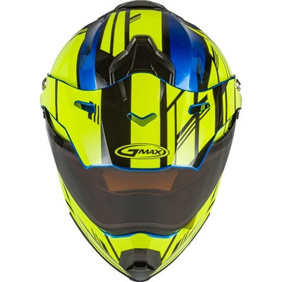GMAX AT-21S Adventure Epic Snow Helmet - Blue/Hi-Vis/Black