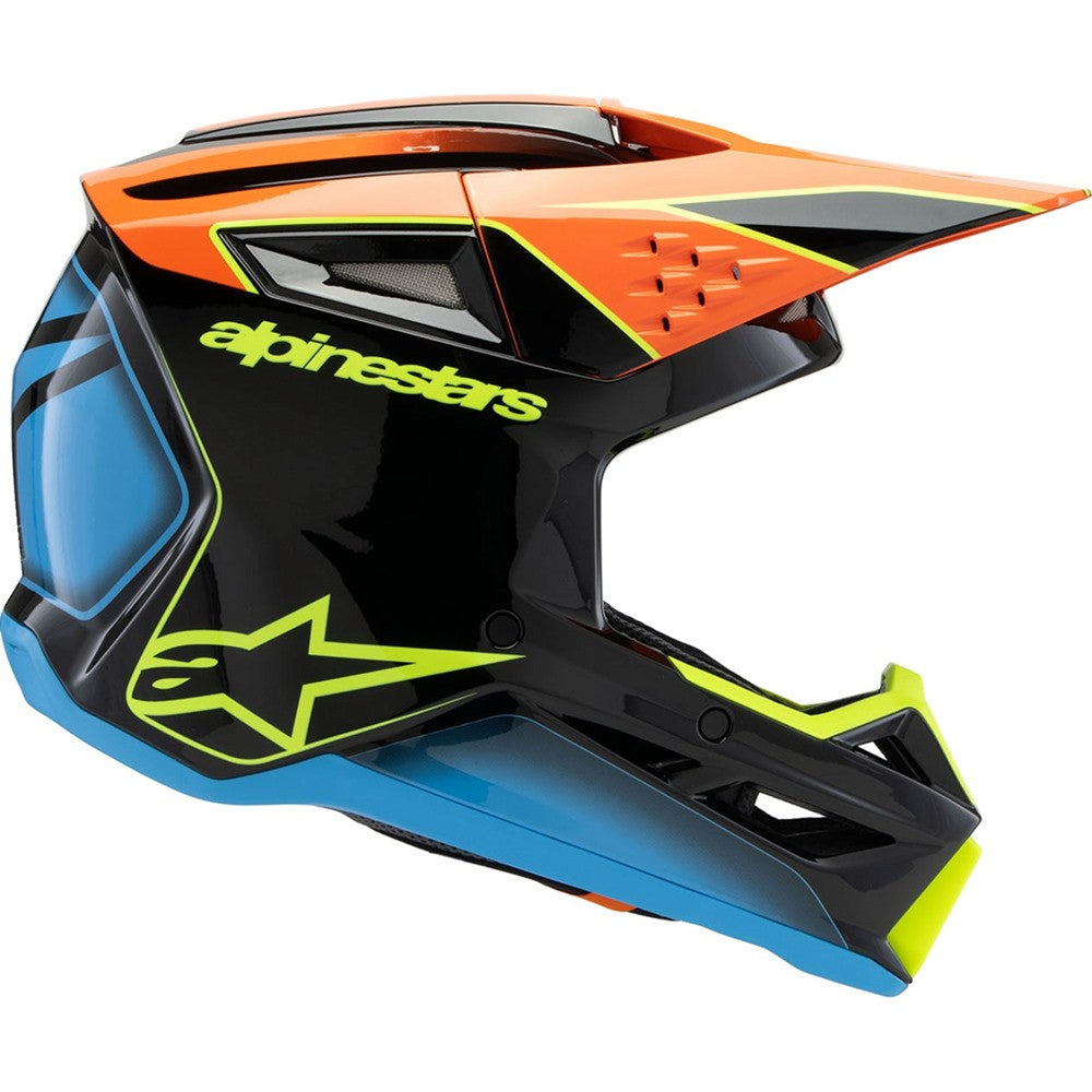 Alpinestars Youth Supertech SM3 Helmet Fray Black/Orange/Yellow Fluo/Gloss