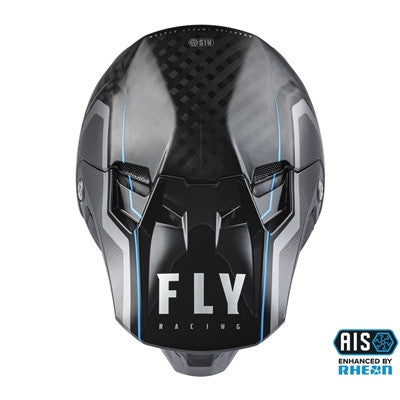 FLY Racing 2021 Youth Formula Carbon Axon Offroad Helmet - Black/Grey/Blue - Youth Large