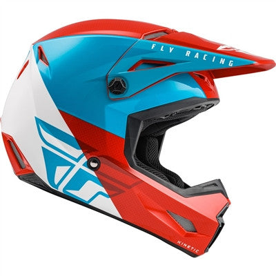 FLY Racing 2021 Kinetic Straight Edge Offroad Helmet - Red/White/Blue