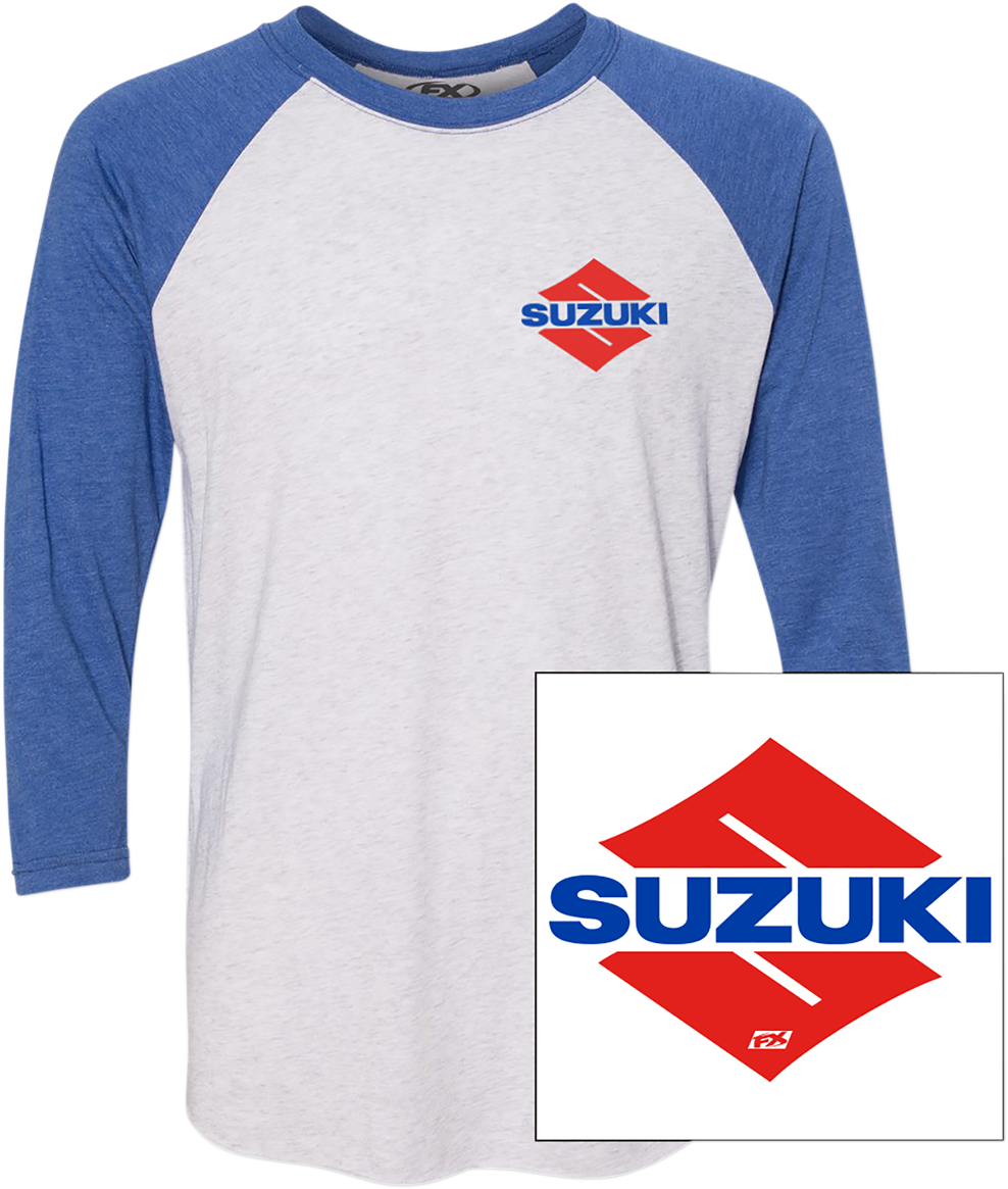 Factory Effex Suzuki Wedge Baseball T-Shirt - White/Royal