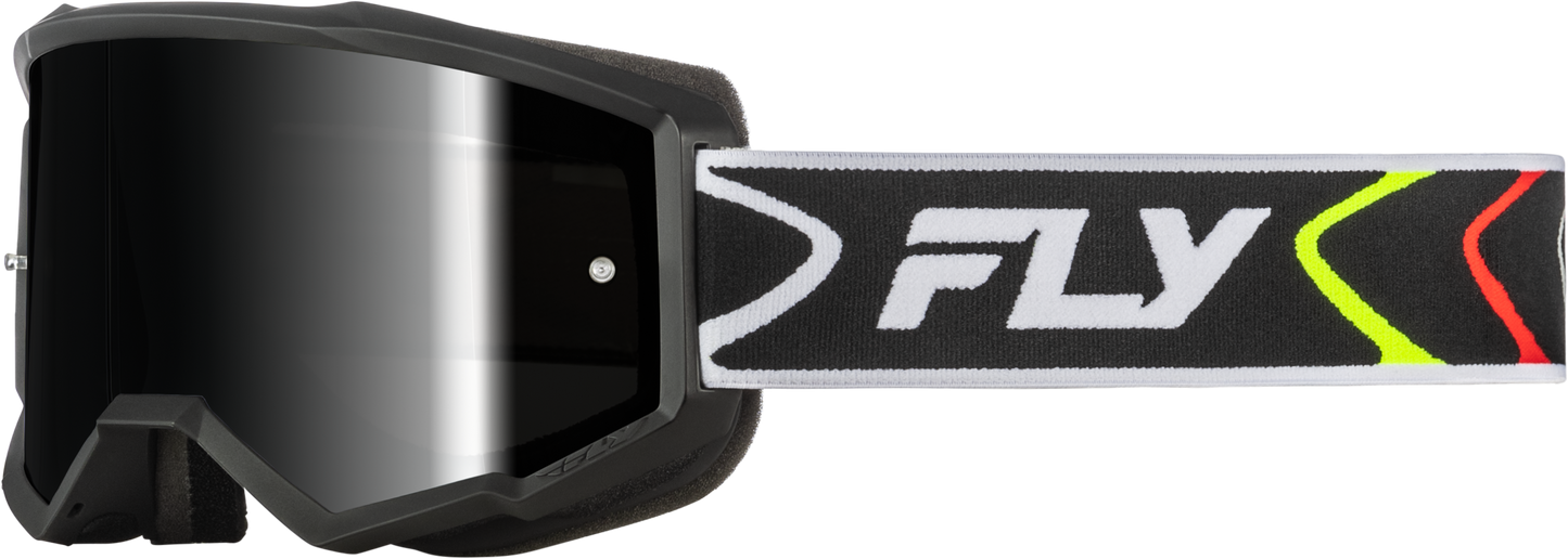 FLY Racing Youth Zone Goggle Black/White with Black Mirror/Smoke Lens