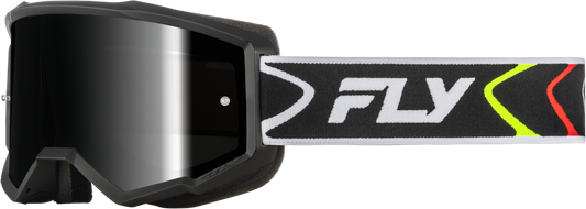 FLY Racing Youth Zone Goggle Black/White with Black Mirror/Smoke Lens