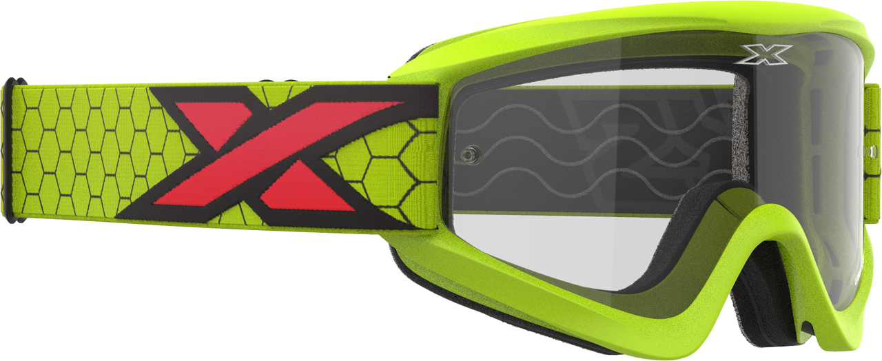 EKS BRAND - 067-60445 - FLAT OUT CLEAR GOGGLE FLO YLW/BLACK/FIRE RED CLEAR