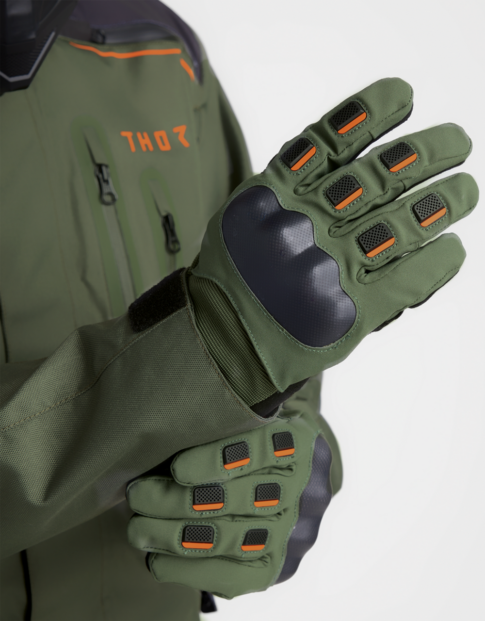 Thor 2025 Range Gloves Army/Orange