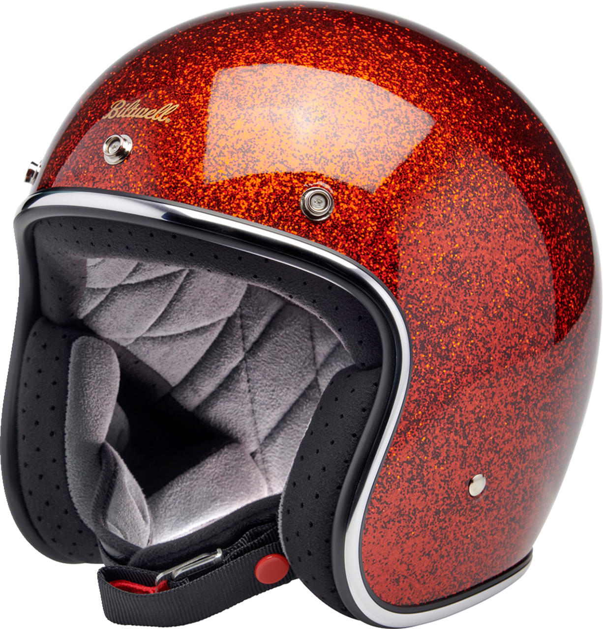 biltwell bonanza open face motorcycle helmet cell foam padding Rubber or chrome accent edging Removable washable liner and cheek pads D Biltwell - Desert Spectrum Bonanza