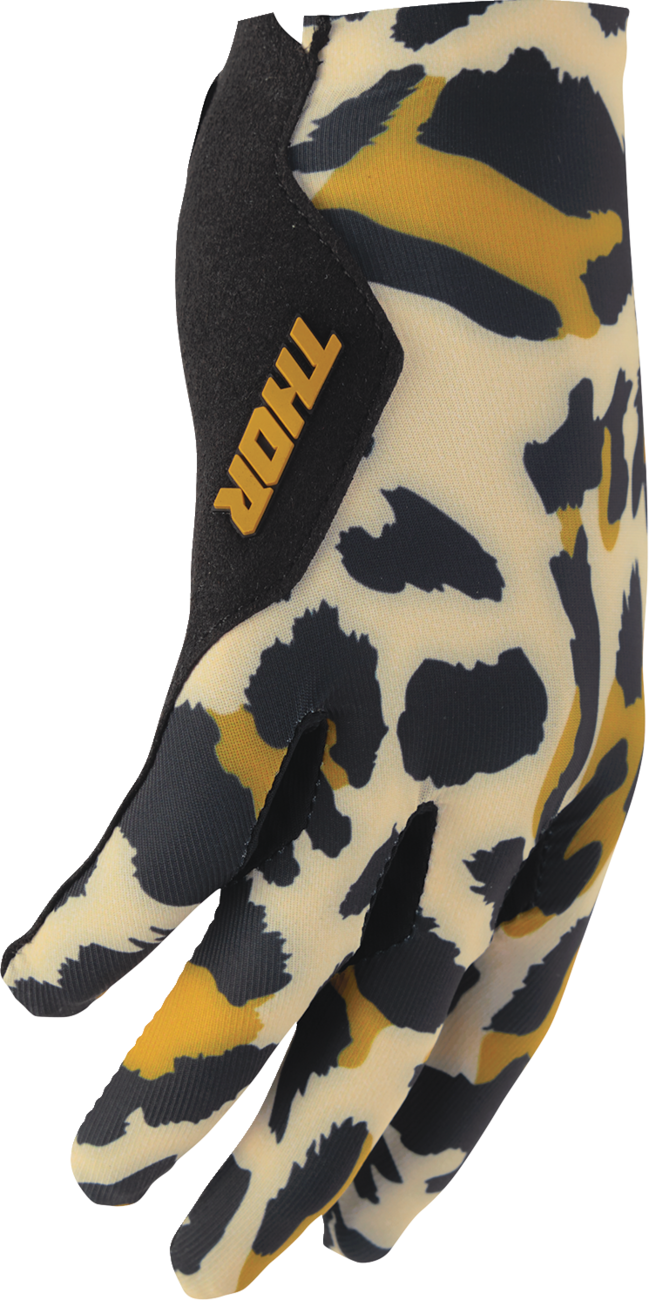Thor 2026 Womens Sportmode Cheetah Gloves Tan/Black