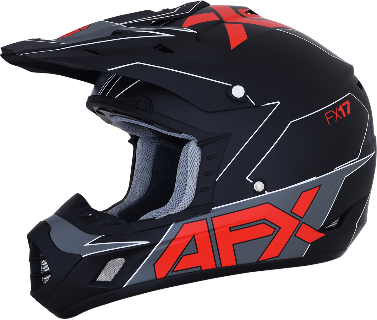 AFX FX-17 Offroad Helmet Aced Matte Black/Red