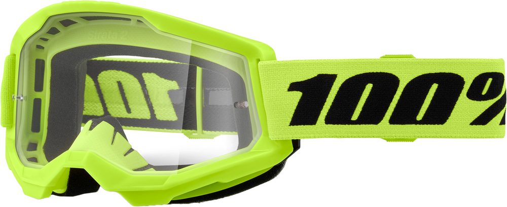 100% - 50027-00016 - STRATA 2 GOGGLE NEON YELLOW CLEAR LENS
