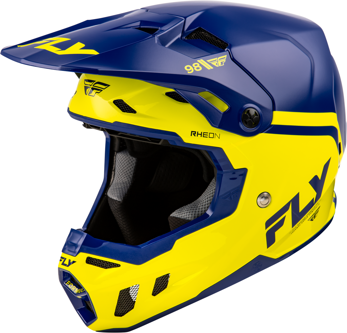 FLY Racing 2026 Youth Formula CC Objective Helmet Navy/Yellow