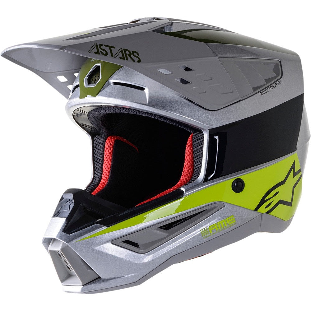 Alpinestars SM5 Bond Offroad Helmet Silver/Yellow/Green