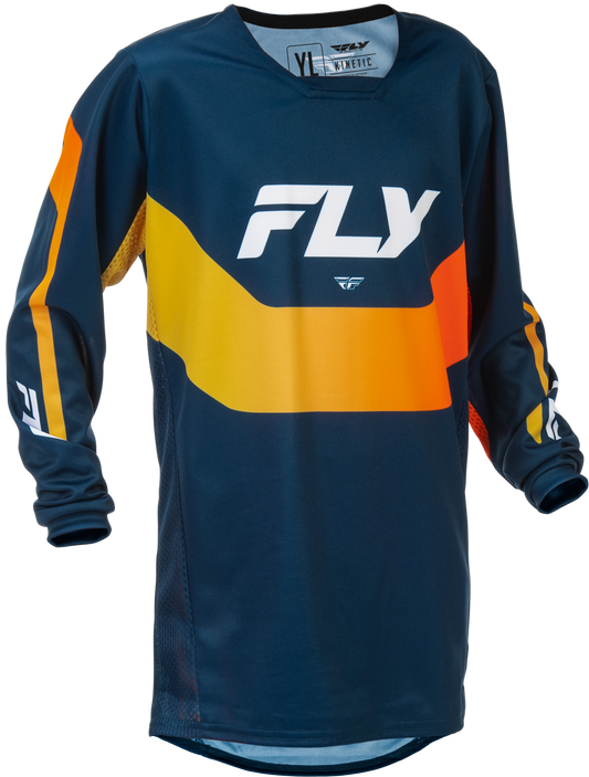 FLY Racing 2026 Youth Kinetic Jersey Navy/Orange