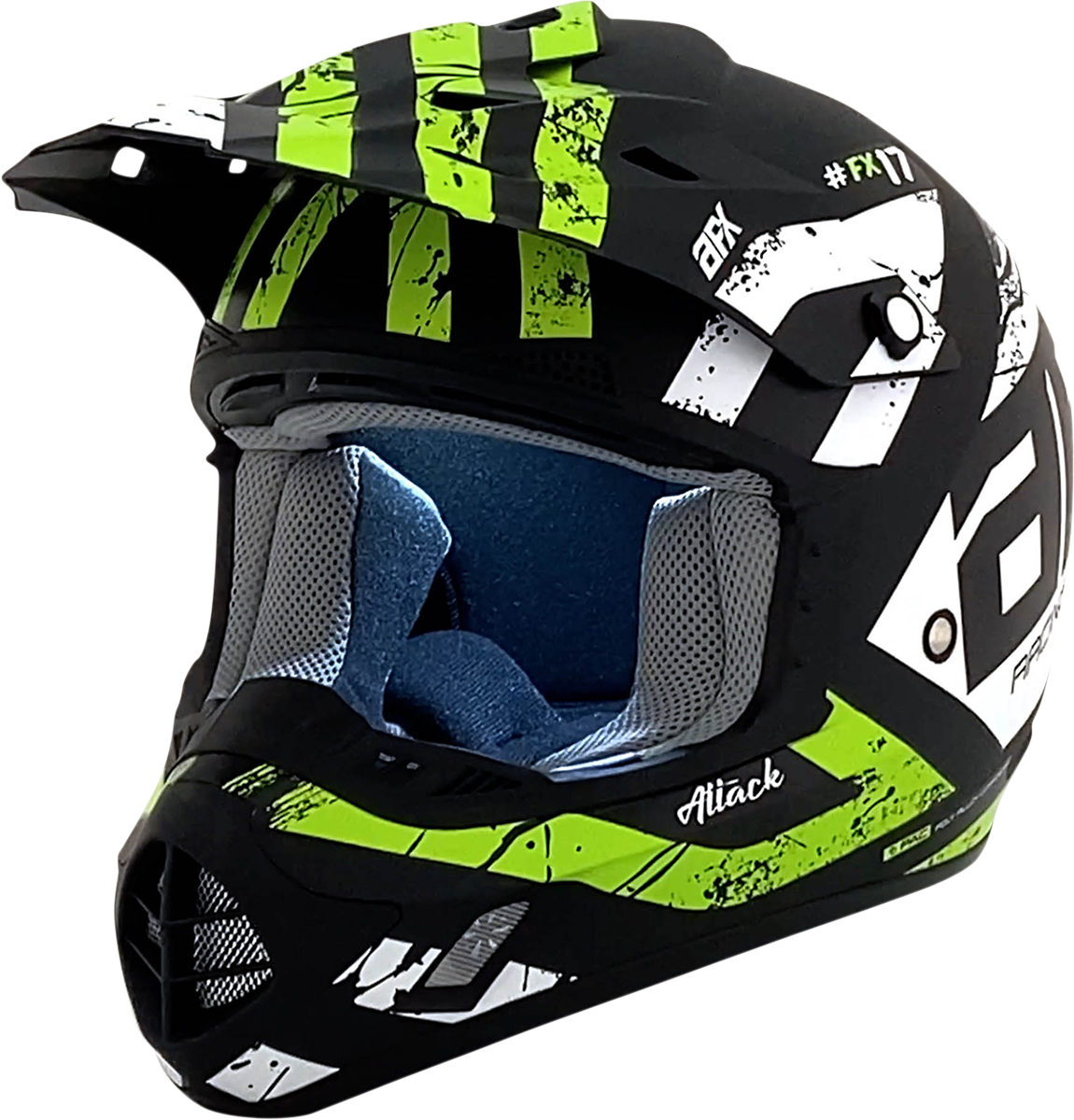 AFX FX-17 Offroad Helmet Attack Matte Black/Green