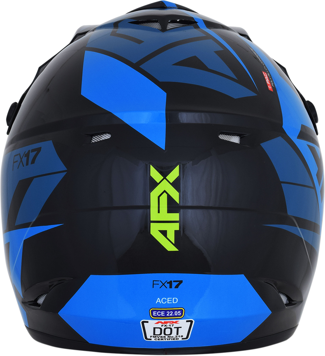 AFX FX-17 Offroad Helmet Aced Blue/Lime