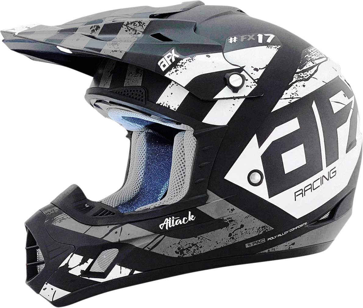 AFX FX-17 Offroad Helmet Attack Matte Black/Silver