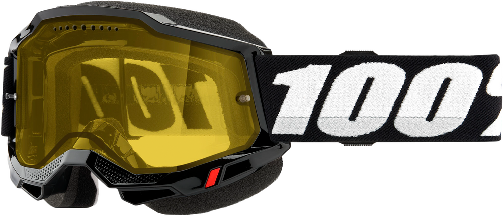 100% - 50021-00001 - ACCURI 2 SNOWMOBILE GOGGLE BLACK YELLOW LENS