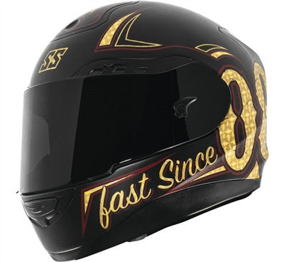 Speed and Strength Fast Life SS5100 Full Face Helmet - Satin Black/Gold