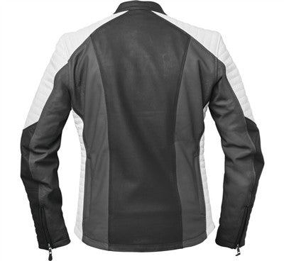 Speed and Strength Womens Hellcat Leather Jacket - Black/Grey/White