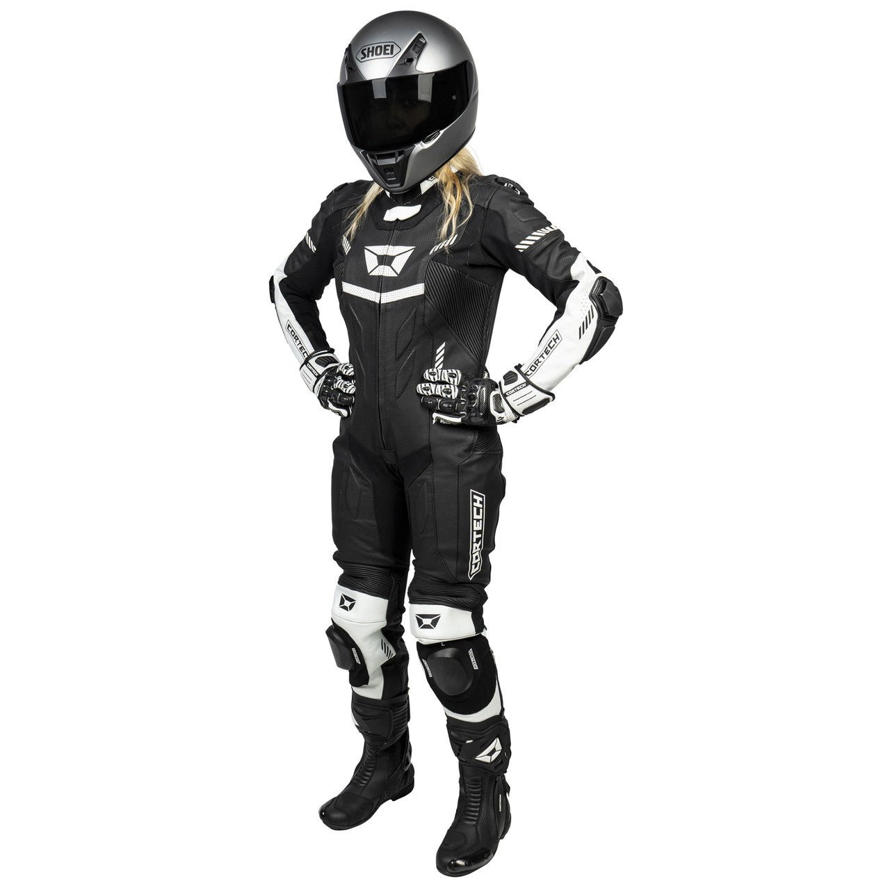 Cortech Womens Revo Sport Air 1-Piece Suit Black/White