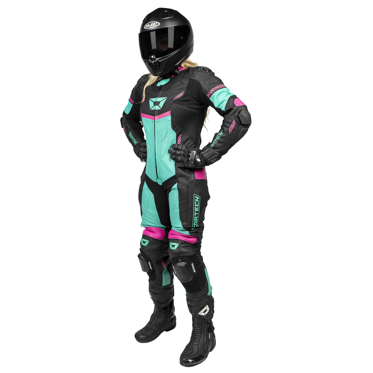 Cortech Womens Revo Sport Air 1-Piece Suit Black/Teal