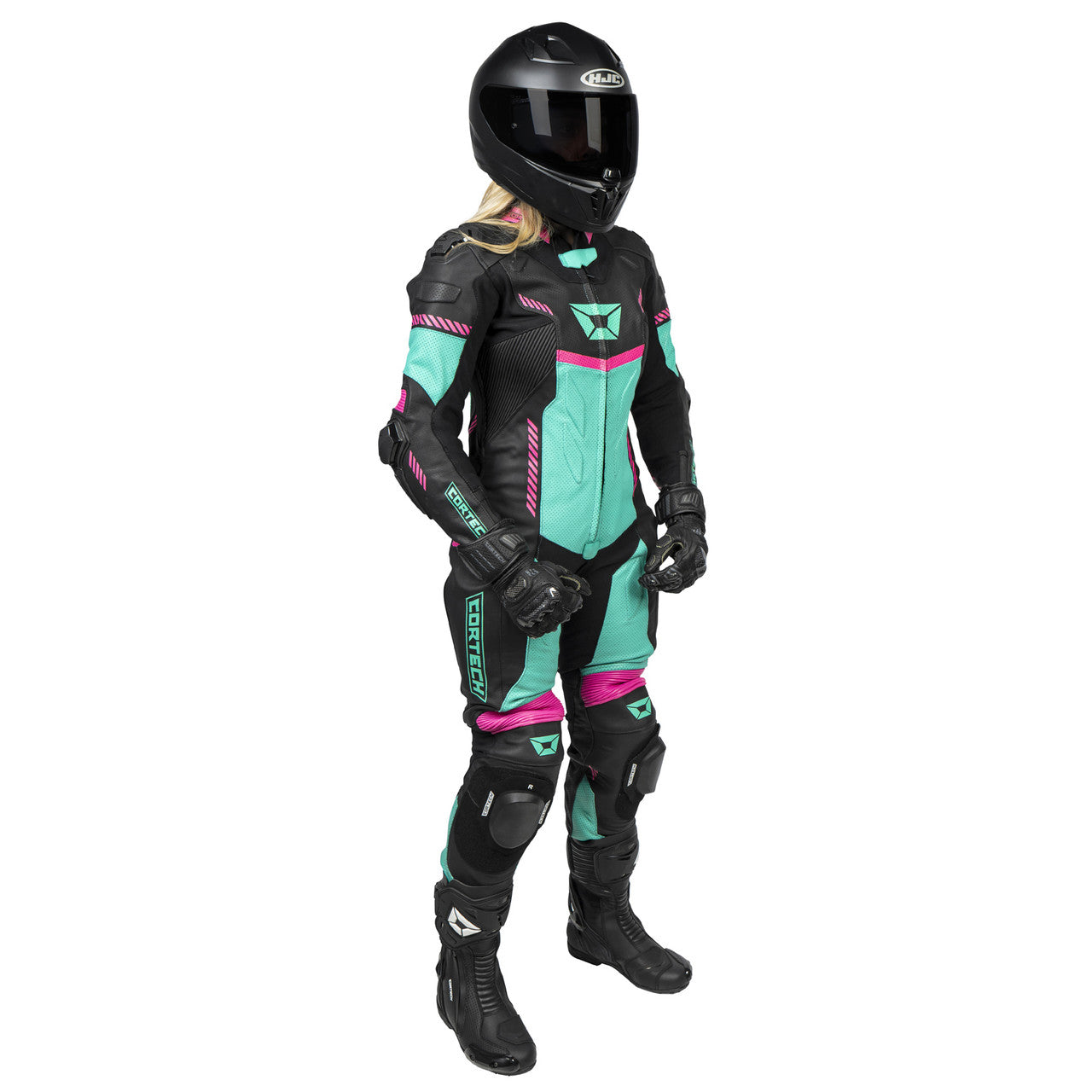 Cortech Womens Revo Sport Air 1-Piece Suit Black/Teal