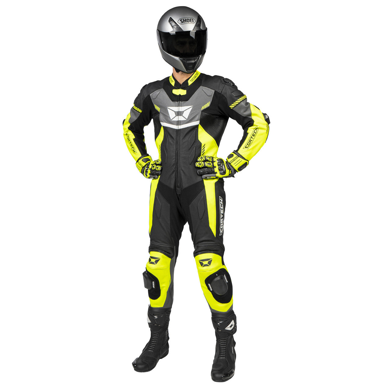 Cortech Revo Sport Air 1-Piece Suit Hi-Viz/Gun
