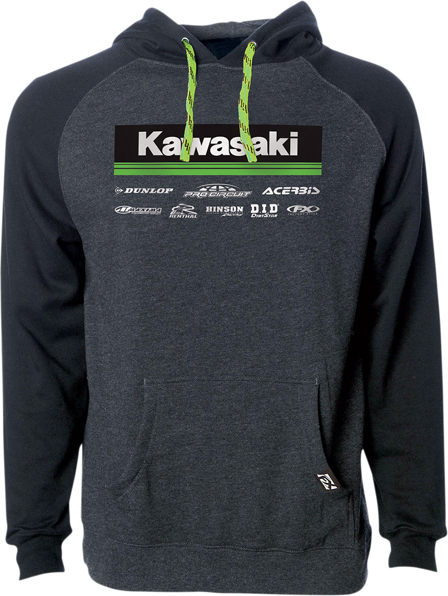 Factory Effex Kawasaki 21 Racewear Hoodie - Charcoal/Black