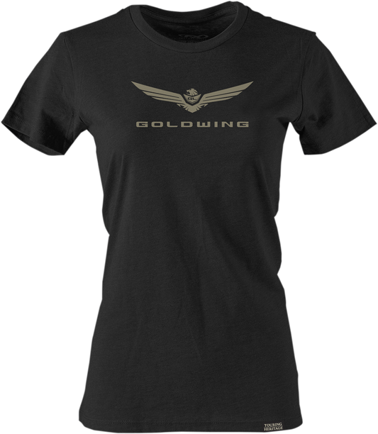 Factory Effex Gold Wing Womens Bold T-Shirt Black
