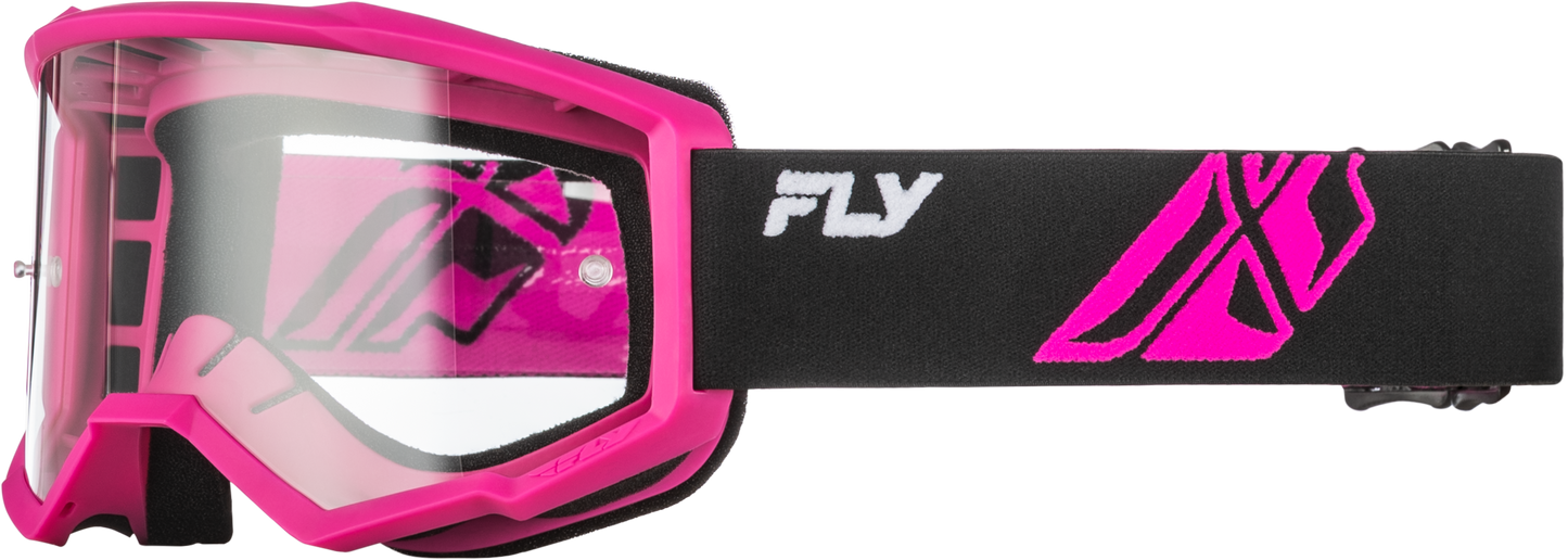 FLY Racing Focus Black/Pink with Clear Lens