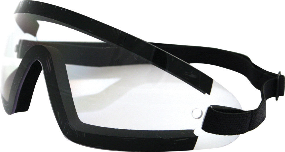 BOBSTER - BW201C - WRAP AROUND SUNGLASSES BLACK W/CLEAR LENS
