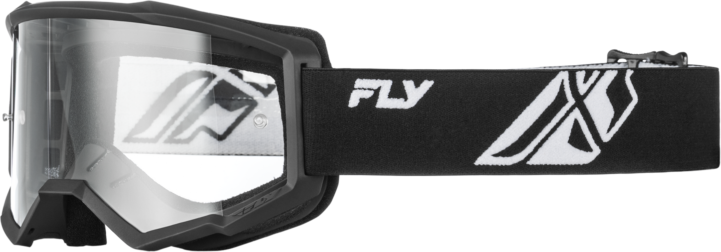 FLY Racing Focus Black/White with Clear Lens