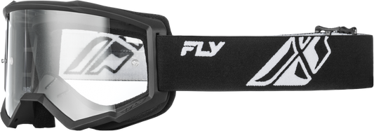 FLY Racing Focus Black/White with Clear Lens
