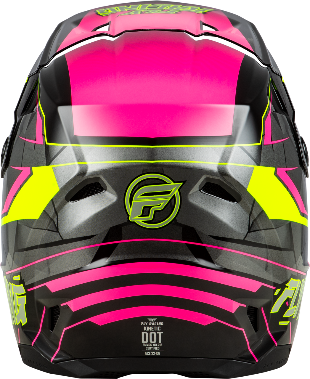 FLY Racing 2025 Youth Kinetic Scorched Helmet Neon Pink/Hi-Vis/Black