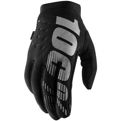 100% Brisker Cold-Weather Gloves - Black/Grey