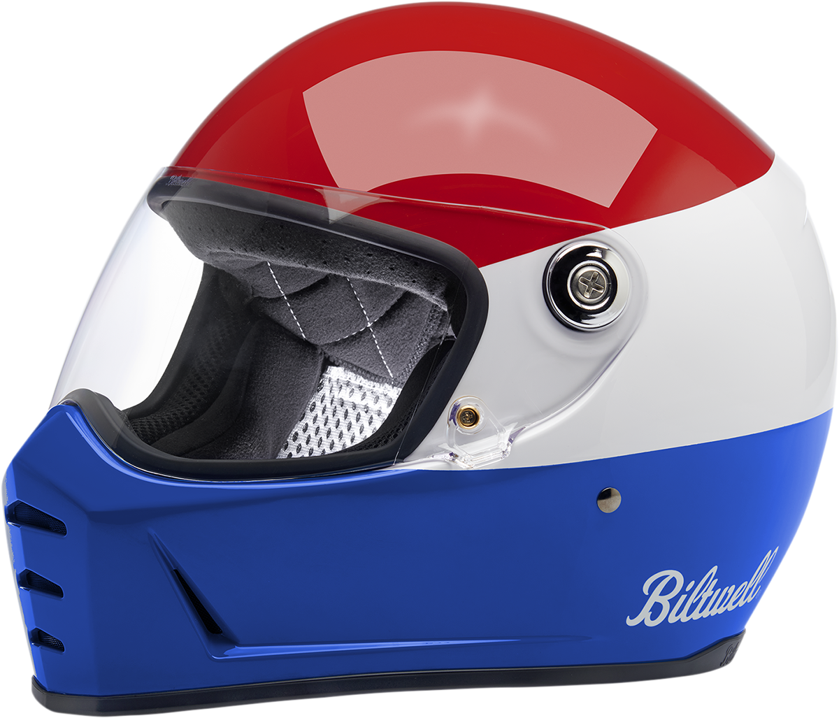 Biltwell Lane Splitter Full Face Helmet Gloss Podium Red/White/Blue