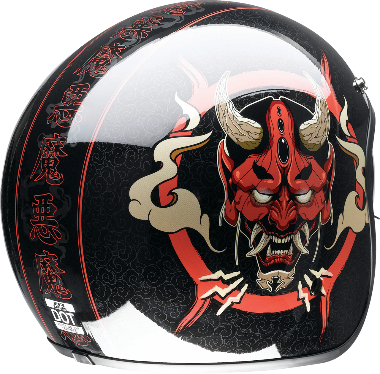 Z1R Saturn Devilish Open-Face Helmet Black/Red
